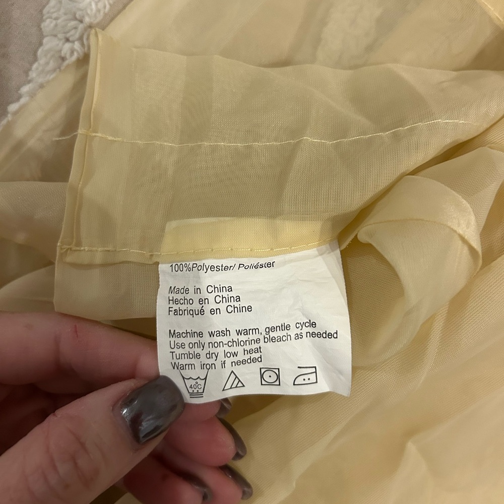 Elegant Yellow Sheer Curtains. Set of 2. - Picture 4 of 4